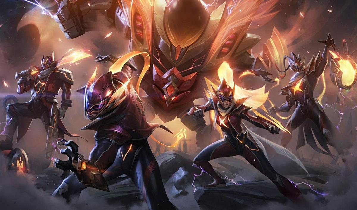 FPX Worlds skins for Lee Sin, Malphite, Vayne, Thresh, and