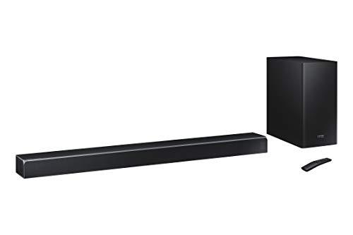 Samsung Harman Kardon 5.1.2 Dolby Atmos Soundbar HW-Q80R with Wireless Subwoofer, Adaptive Sound, Game Mode, 4K Pass-Through with HDR, Bluetooth & Alexa Compatible