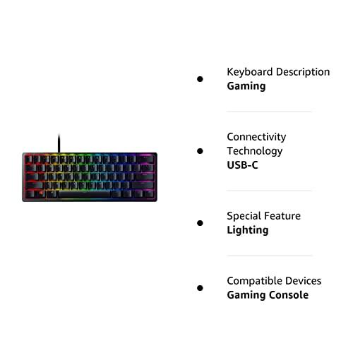 Razer Huntsman Mini 60% Gaming Keyboard: Fast Keyboard Switches - Clicky  Optical Switches - Chroma RGB Lighting - PBT Keycaps - Onboard Memory 