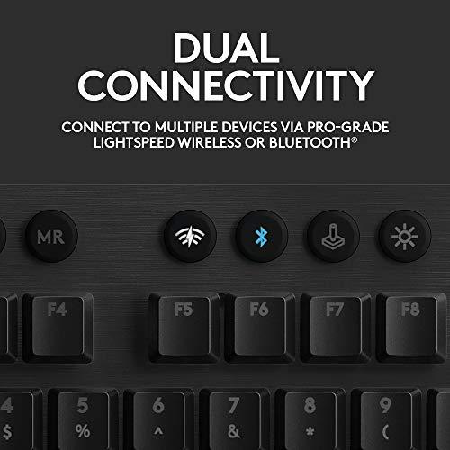 Logitech G915 LIGHTSPEED RGB Mechanical Gaming Keyboard, Low Profile GL Clicky Key Switch, LIGHTSYNC RGB, Advanced LIGHTSPEED Wireless and Bluetooth Support - Clicky