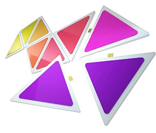 BENEXMART Smart LED Light Panels Multicolor Triangle Panel Bluetooth Android/iOS APP Music Control Kit for Room/Party/Wall Lighting (APP + Music Control, 9 Pieces Panel kit)