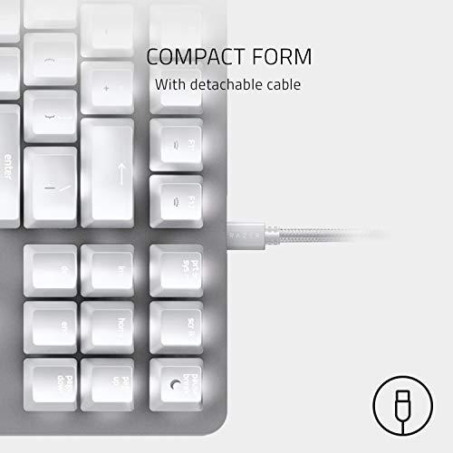 Razer BlackWidow Lite TKL Tenkeyless Mechanical Keyboard : Orange Key Switches - Tactile & Silent - White Individual Key Lighting - Compact Design - Detachable Cable - Mercury White, one Size