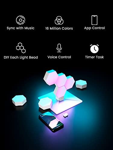 Cololight Hexagon Lights, Wall Light for Room Decor, Night Light, Music Sync LED Gaming Light, App Control Cool RGB Lights for Bedroom Decoration, Work with Alexa&Google 3Pcs PRO