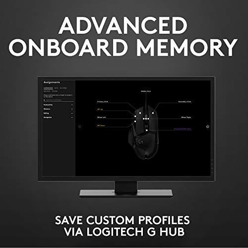 Logitech G502 HERO High Performance Wired Gaming Mouse, HERO 25K Sensor, 25,600 DPI, RGB, Adjustable Weights, 11 Programmable Buttons, On-Board Memory, PC / Mac