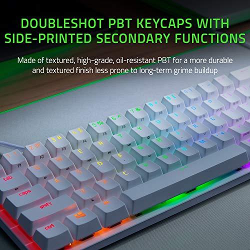 Razer Huntsman Mini 60% Gaming Keyboard: Fastest Keyboard Switches Ever - Clicky Optical Switches - Chroma RGB Lighting - PBT Keycaps - Onboard Memory - Mercury White
