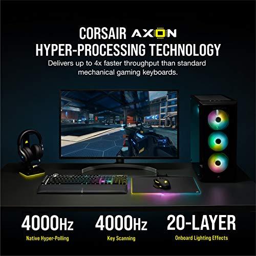 Corsair K100 RGB Mechanical Gaming Keyboard - CHERRY MX SPEED RGB Silver Keyswitches - AXON Hyper-Processing Technology for 4x Faster Throughput - 44-Zone RGB LightEdge - PBT Double-Shot Keycaps