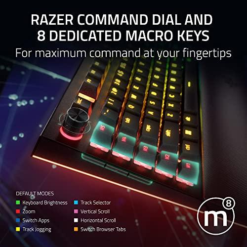 Razer BlackWidow V4 Pro Wired Mechanical Gaming Keyboard: Green Mechanical Switches Tactile & Clicky - Doubleshot ABS Keycaps - Command Dial - Programmable Macros - Chroma RGB - Magnetic Wrist Rest