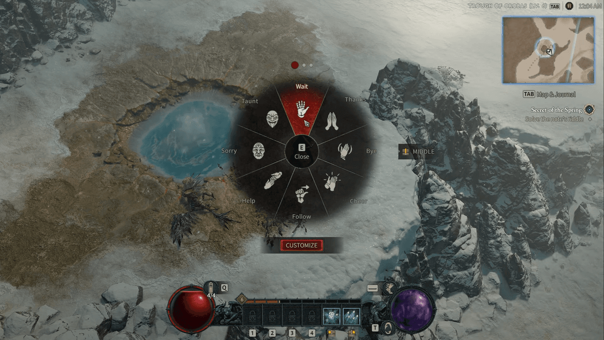Wait Emote Wheel