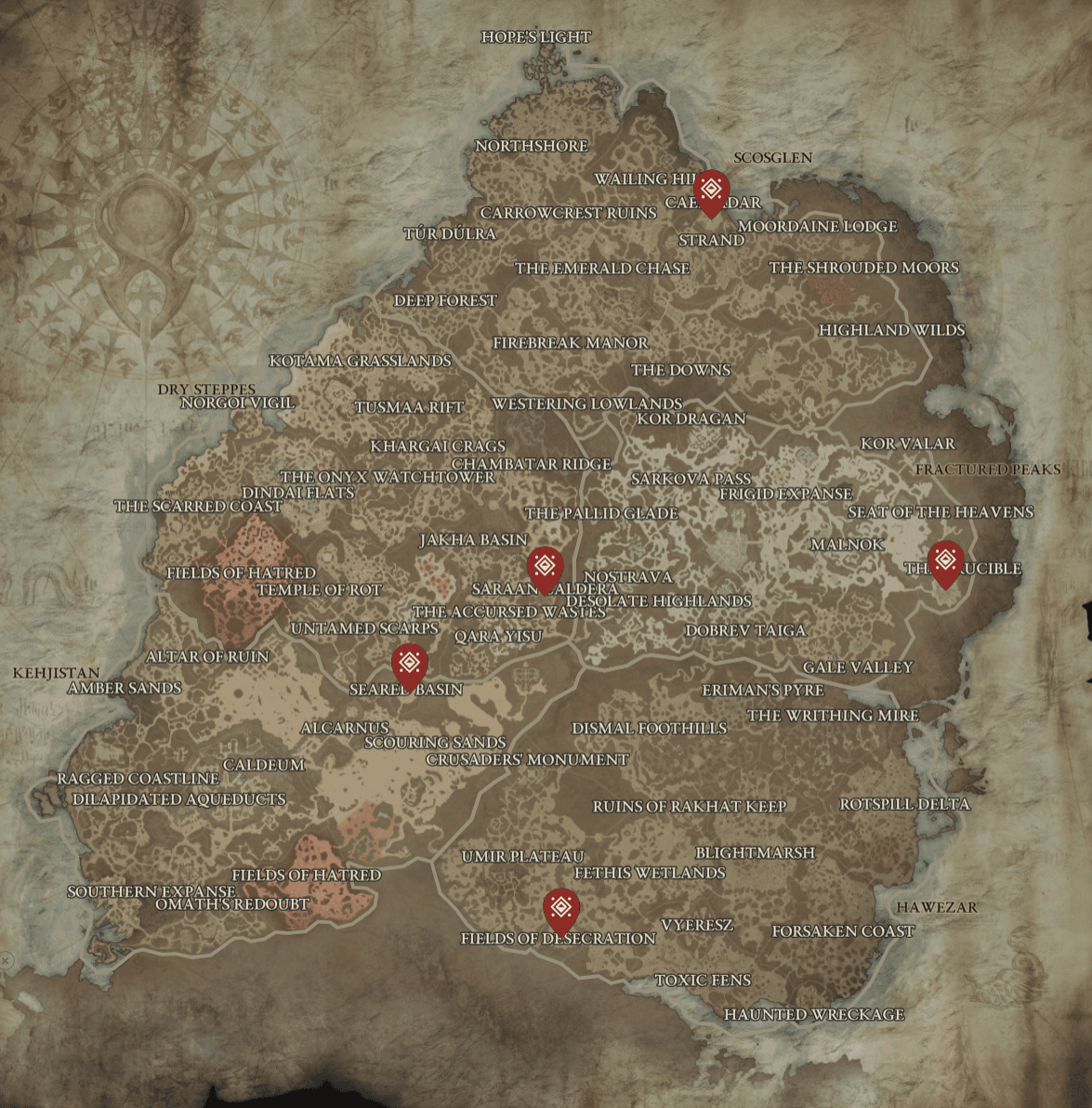 Spawn Locations of Wandering Death