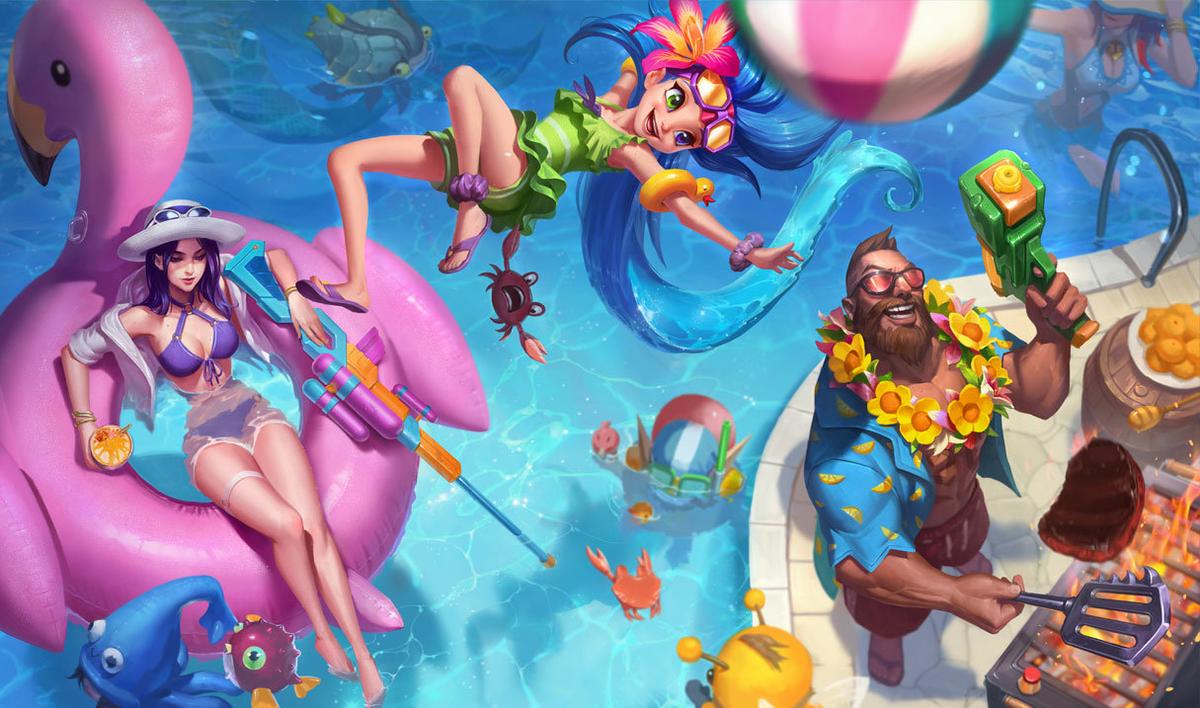 Gangplank fiesta en la piscina