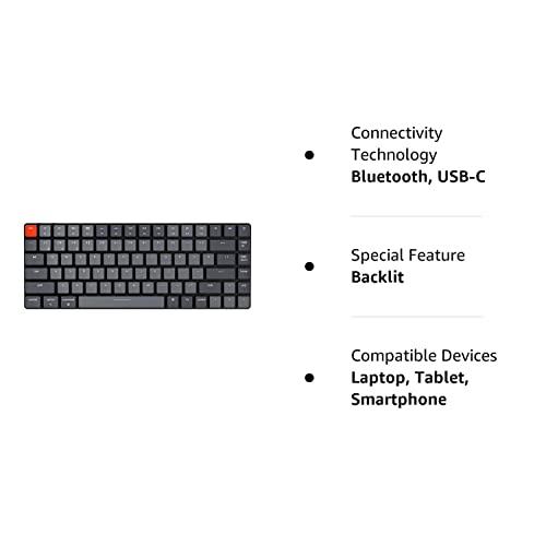 Keychron K3 Version 2, 75% Layout 84 Keys Ultra-Slim Wireless Bluetooth/USB Wired Mechanical Keyboard with White Backlit, Hot-Swappable Low-Profile Keychron Optical Brown Switch for Mac Windows