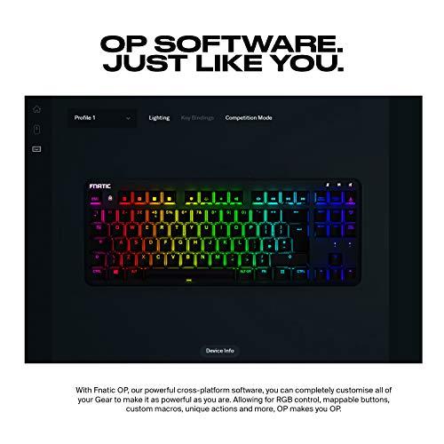 Fnatic miniSTREAK Silent LED Backlit RGB Mechanical TKL Gaming Keyboard, MX Cherry Silent Red Switches, Small Compact Portable Tenkeyless Layout Pro Esports Gaming Keyboard (US Layout QWERTY)