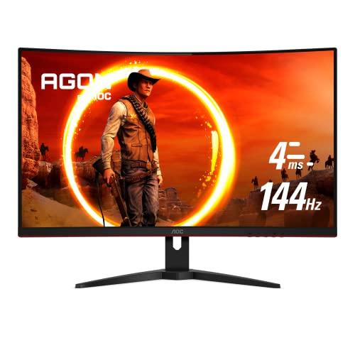 AOC CQ32G1 31.5" Curved Frameless Gaming Monitor, Quad HD 2560x1440, VA panel, 4 ms Response Time, MPRT, 144Hz, FreeSync, DisplayPort/HDMI/VGA, VESA, Black