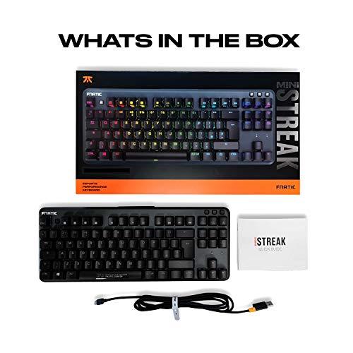 Fnatic miniSTREAK Silent LED Backlit RGB Mechanical TKL Gaming Keyboard, MX Cherry Silent Red Switches, Small Compact Portable Tenkeyless Layout Pro Esports Gaming Keyboard (US Layout QWERTY)