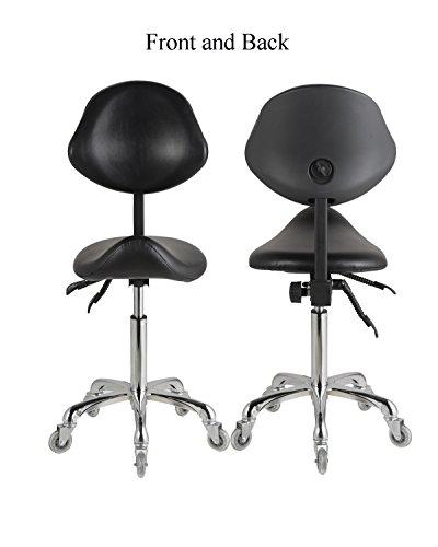 FRNIAMC Adjustable Saddle Stool Chairs With Back Support Ergonomic Rolling Seat For Medical Clinic Hospital Lab Pharmacy Studio Salon Workshop Office And Home