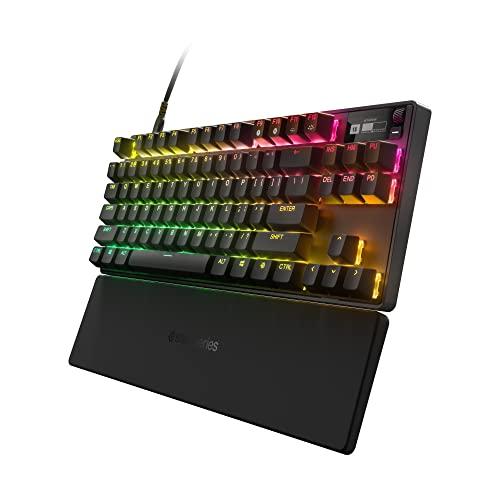 New SteelSeries Apex Pro TKL 2023 Ed.- World's Fastest Mechanical Gaming Keyboard - Adjustable Actuation - Esports Tenkeyless - OLED Screen - RGB - PBT Keycaps - USB-C