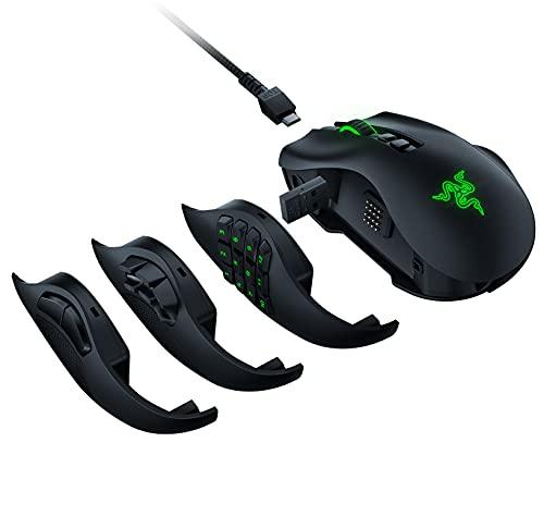 Razer Naga Pro Wireless Gaming Mouse: Interchangeable Side Plate w/ 2, 6, 12 Button Configurations - Focus+ 20K DPI Optical Sensor - Fastest Gaming Mouse Switch - Chroma RGB Lighting