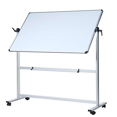 VIZ-PRO Double-Sided Magnetic Mobile Whiteboard, 48 x 36 Inches, Aluminium Frame and Stand