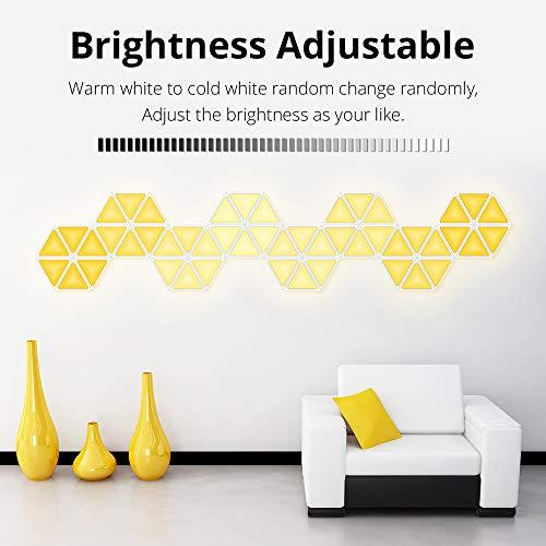 BENEXMART Smart LED Light Panels Multicolor Triangle Panel Bluetooth Android/iOS APP Music Control Kit for Room/Party/Wall Lighting (APP + Music Control, 9 Pieces Panel kit)