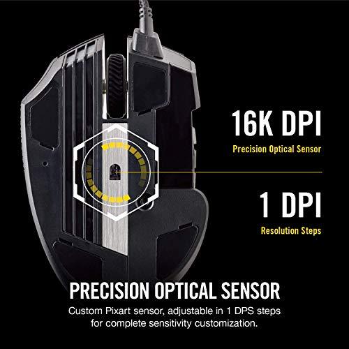 Corsair Scimitar Pro RGB - MMO Gaming Mouse - 16,000 DPI Optical Sensor - 12 Programmable Side Buttons - Black