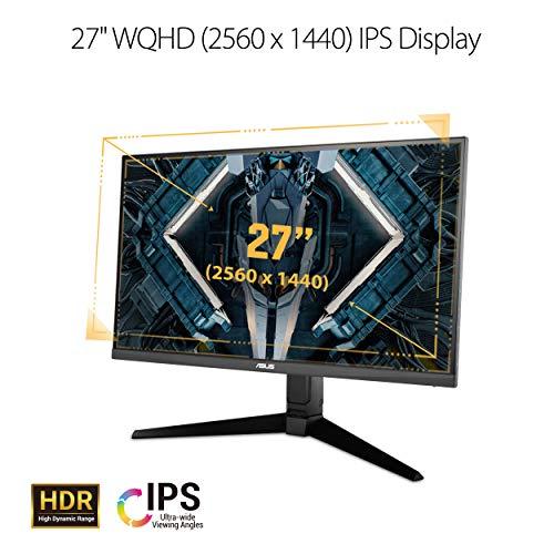 ASUS TUF Gaming 27" 2K Monitor (VG27AQL1A) - QHD (2560 x 1440), IPS, 170Hz (Supports 144Hz), 1ms, Extreme Low Motion Blur, DisplayHDR, Speaker, G-SYNC Compatible, VESA Mountable, DisplayPort, HDMI