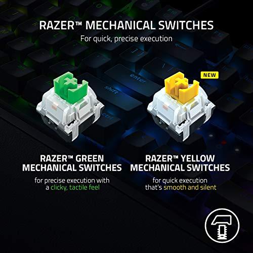 Razer BlackWidow V3 Mechanical Gaming Keyboard: Yellow Mechanical Switches - Linear & Silent - Chroma RGB Lighting - Compact Form Factor - Programmable Macro Functionality, Classic Black