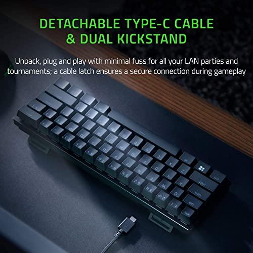 Razer Huntsman Mini 60% Gaming Keyboard: Fast Keyboard Switches - Clicky Optical Switches - Chroma RGB Lighting - PBT Keycaps - Onboard Memory - Classic Black (Renewed)