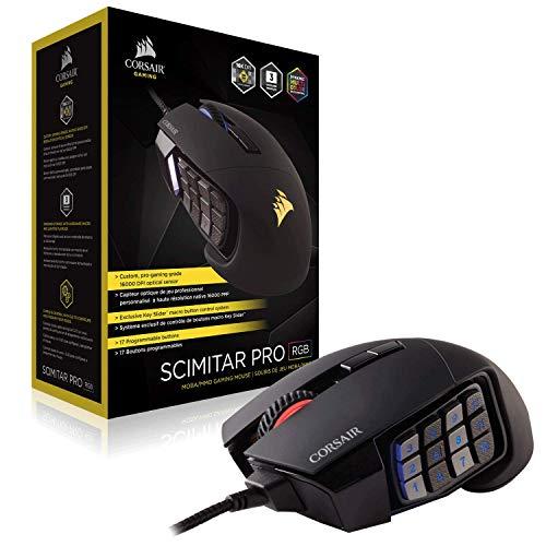 Corsair Scimitar Pro RGB - MMO Gaming Mouse - 16,000 DPI Optical Sensor - 12 Programmable Side Buttons - Black
