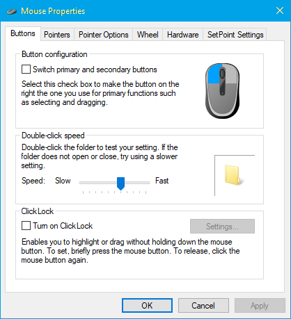 Adjust mouse double-click speed